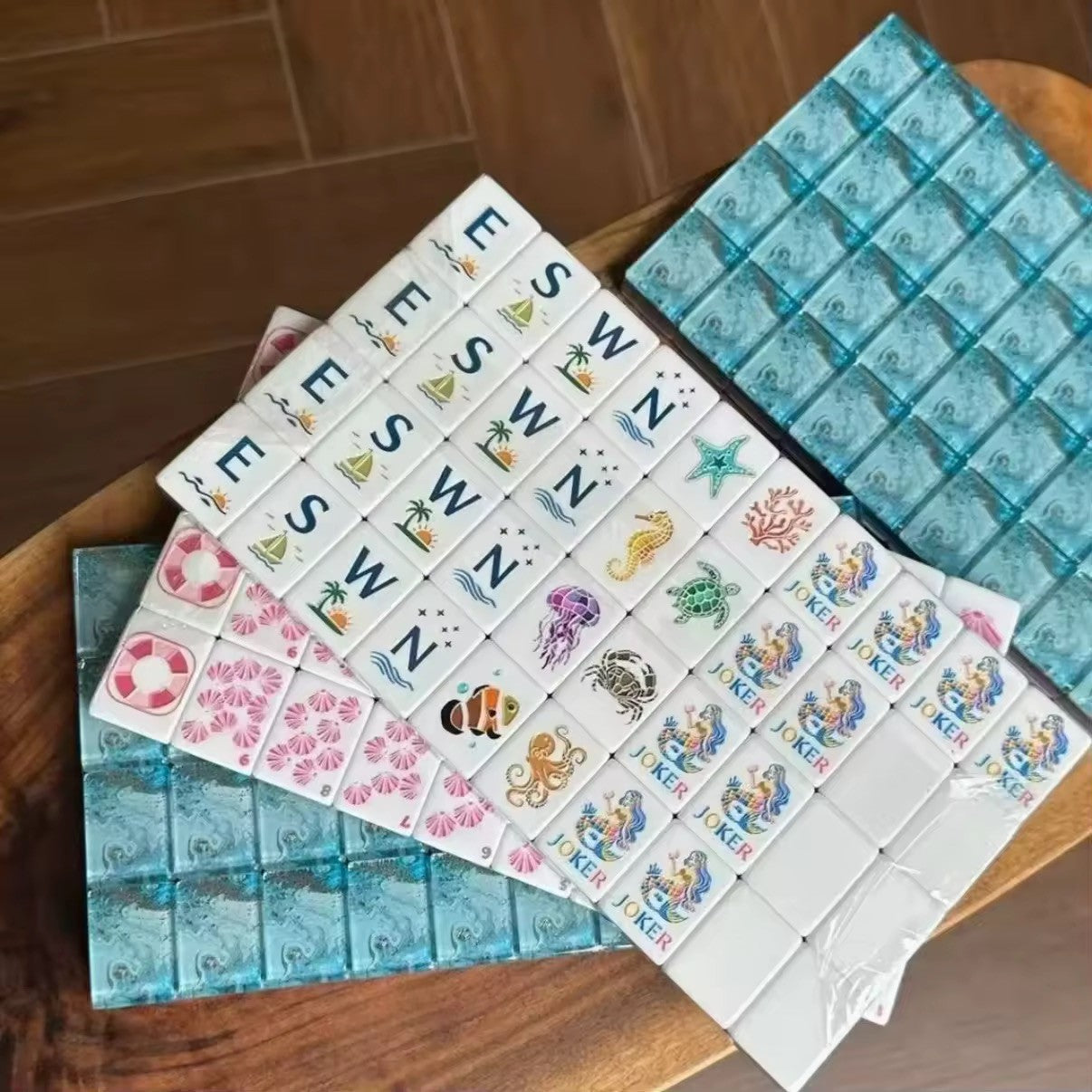 American mahjong 160 Tiles Engraved Ocean Theme 1.26*0.9*063 inches