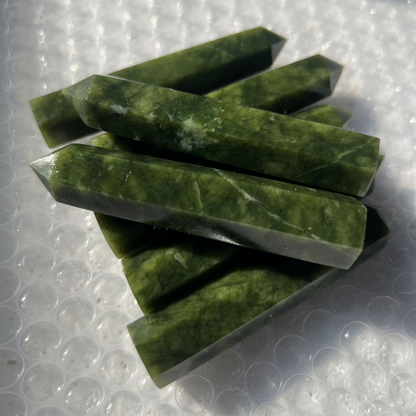 Nephrite Jade Healing Crystal Point Wands Obelisk Chakra Tower Collection 1pc