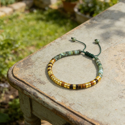 Morse Code Healing African Turquoise Hidden Message Bracelet for Women Men Gift