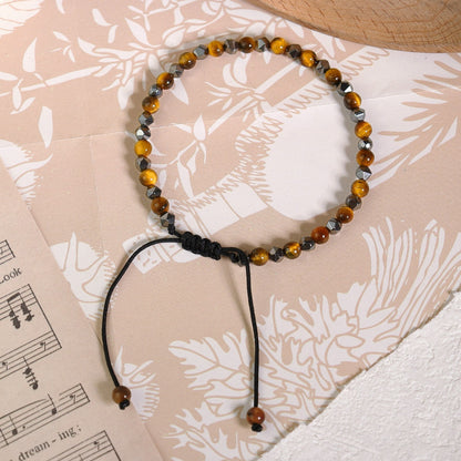 Hematite Tiger's Eye Beads Healing Triple Protection Strength Women Men Bracelet