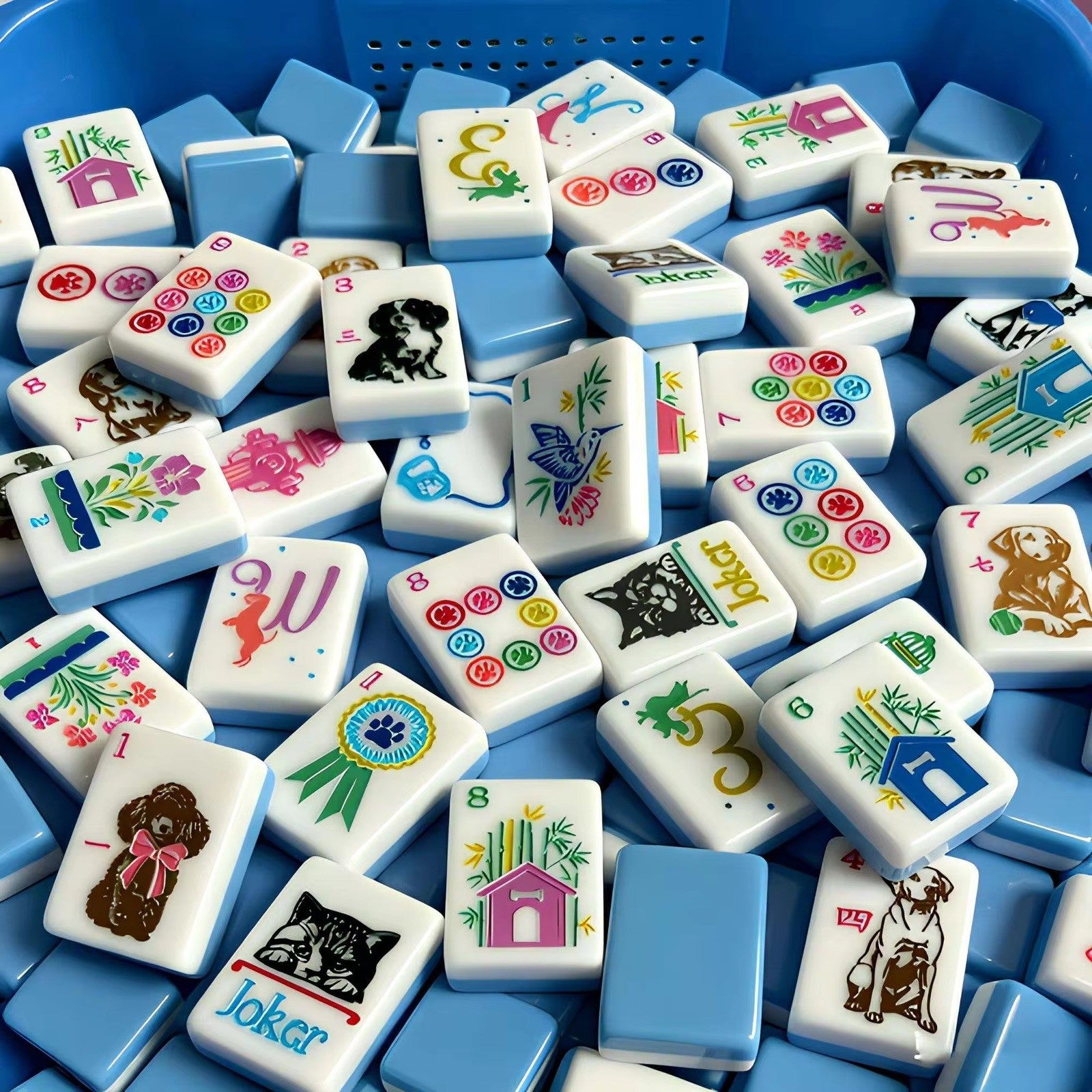 Engraved American Mahjong Tiles  set ,160 Best in dog show .