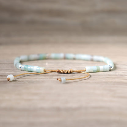 Amazonite Bead Healing Protection Stress Relief Dainty Minimalist Women Bracelet
