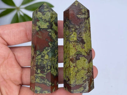 Natural Dragon Bloodstone Jasper Healing Crystal Tower Generator Obelisk Gifts
