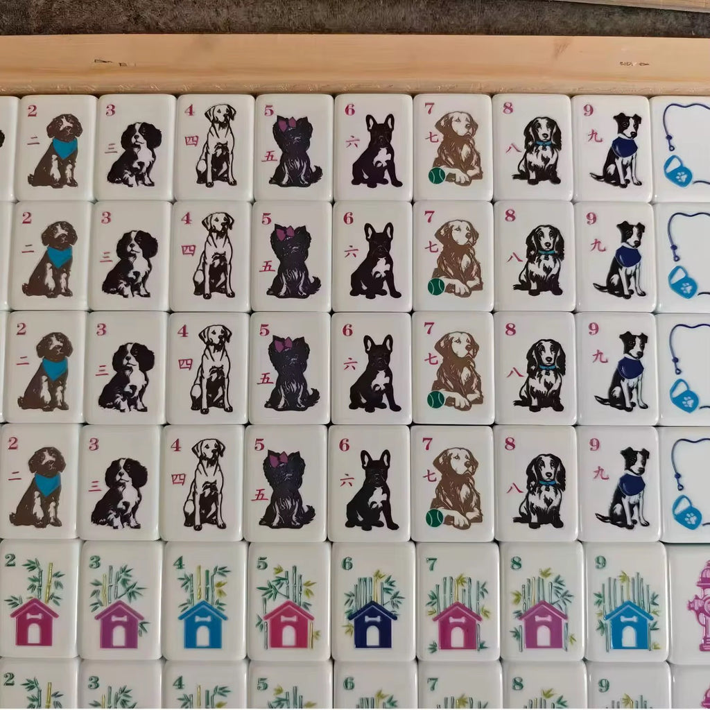 Engraved American Mahjong Tiles  set ,160 Best in dog show .