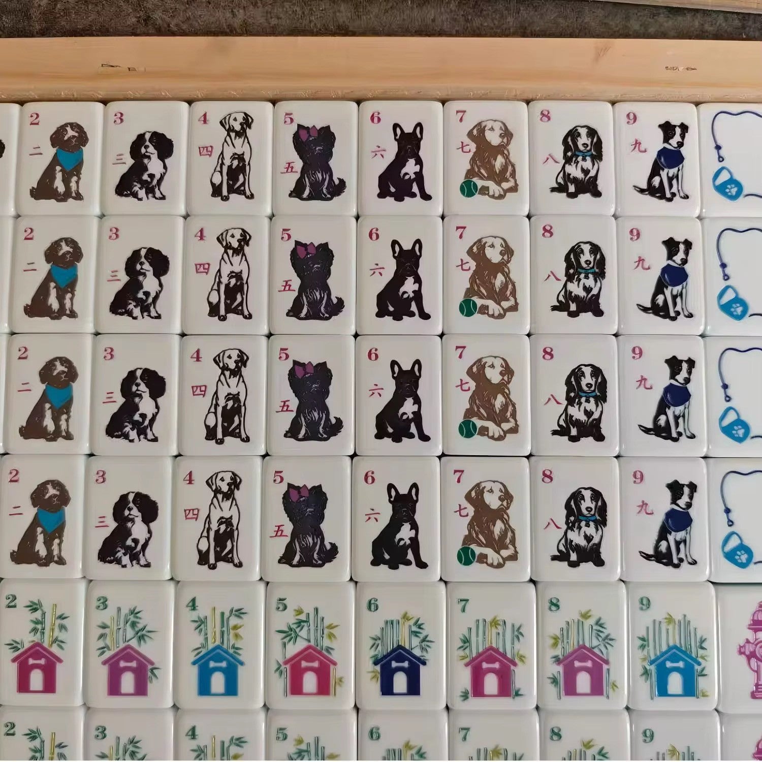 Engraved American Mahjong Tiles  set ,160 Best in dog show .