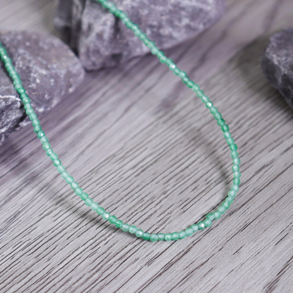 Tiny Aventurine Beaded Choker Healing Dainty Women Crystal Boho Necklace Gifts