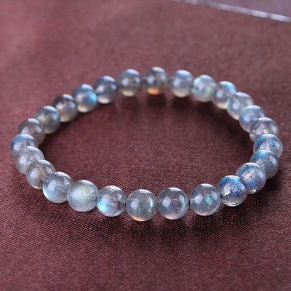 Labradorite 8MM Round Beads Handmade Healing Luck Women Stretch Bracelet Gift