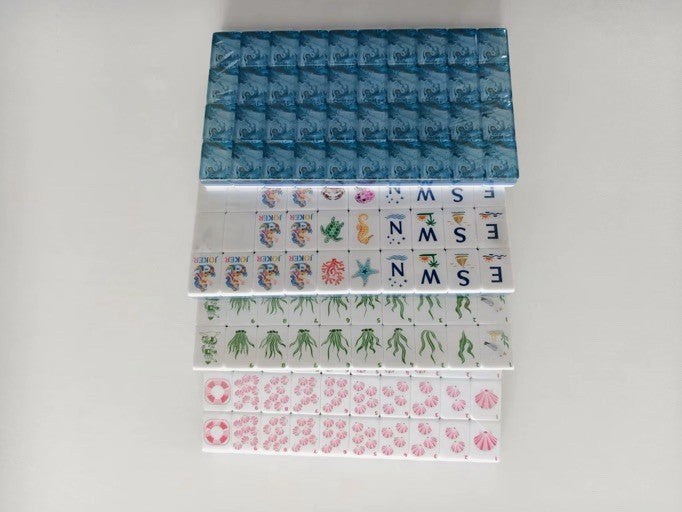American mahjong 160 Tiles Engraved Ocean Theme 1.26*0.9*063 inches