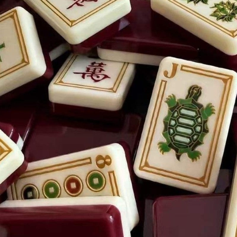 American Mahjong Game Set, 160 red tortoise Layered Mah Jong Tiles,#family gift