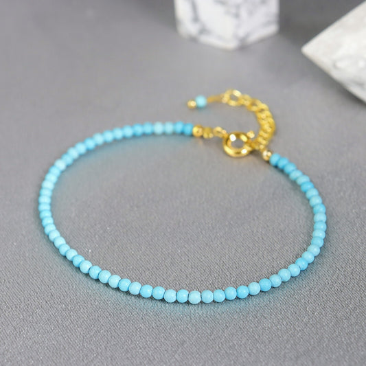 Natural Turquoise Beaded Minimalist Dainty Healing Balance Women Bracelet Gifts