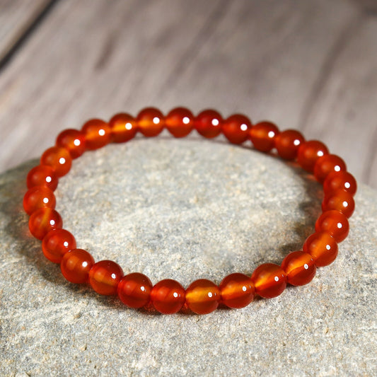 Natural  Premium Carnelian 6mm Beads Healing Crystal Women Summer Boho Bracelet