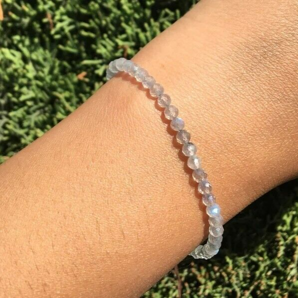 Labradorite Gemstone Beads Healing Reiki Dainty Minimalist Women Bracelet Gifts