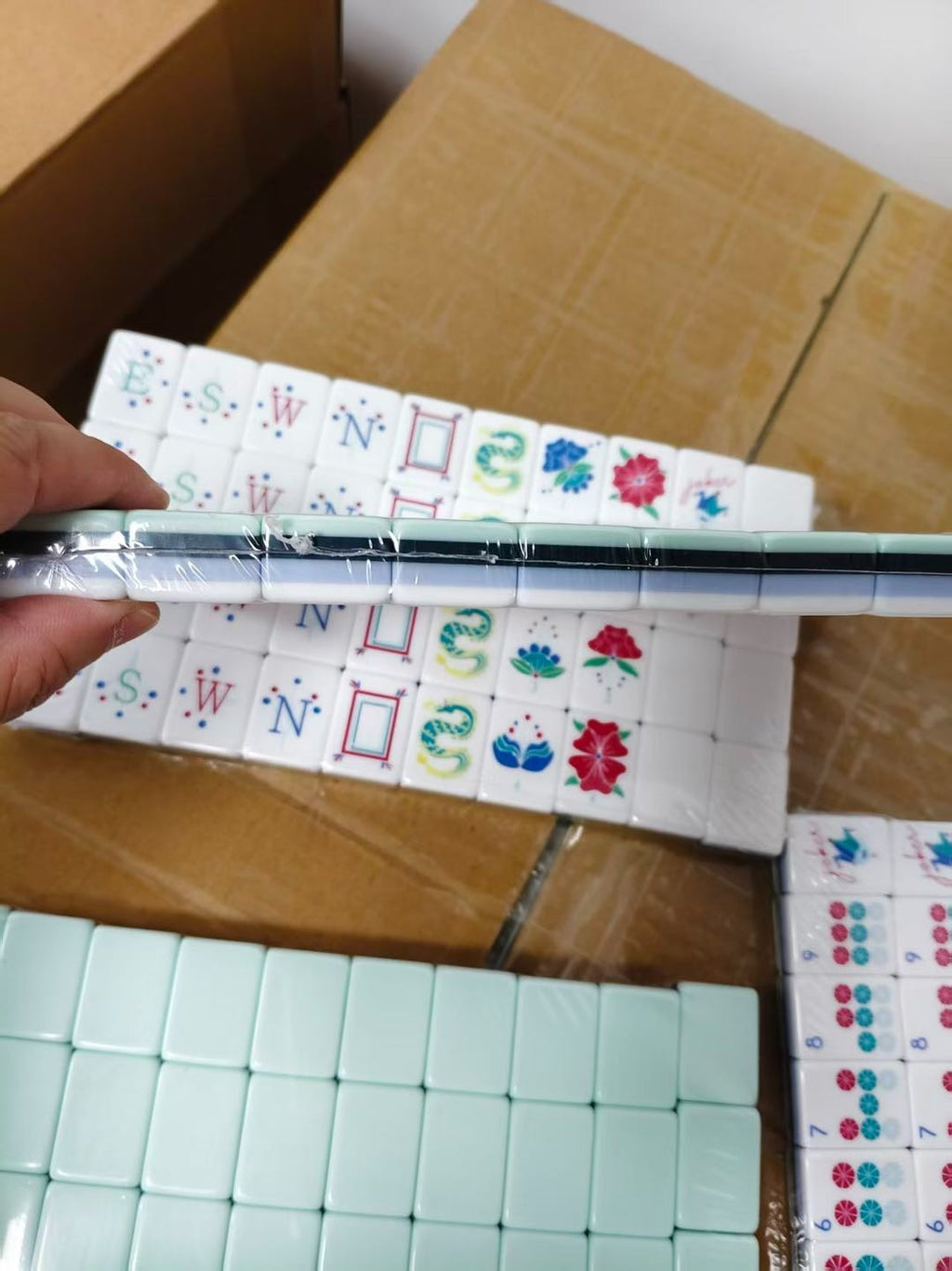 Engraved American Mahjong Tiles  set ,160 Aqua Pearl Coast tiles watch video