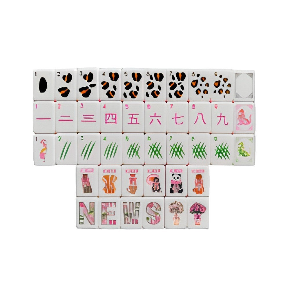 Engraved American Mahjong Tiles set 160 4 layered Wild One panda