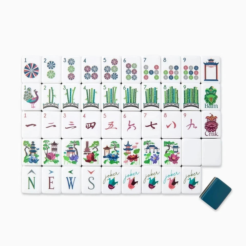 Engraved American Mahjong Tiles  set , Deep Blue GatzB 160 tiles