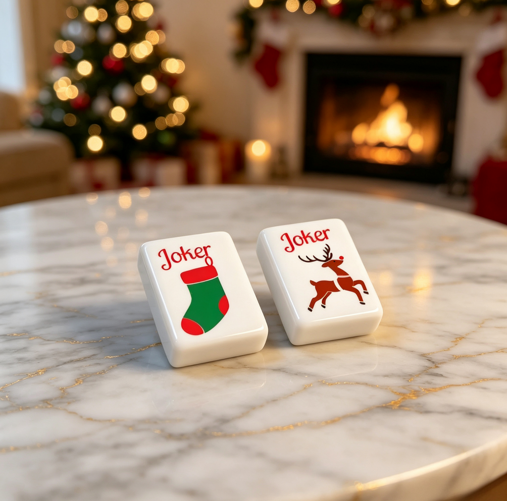 Christmas Modern Foldable Portable Luxury American Mahjong Tile Set 160 Pcs