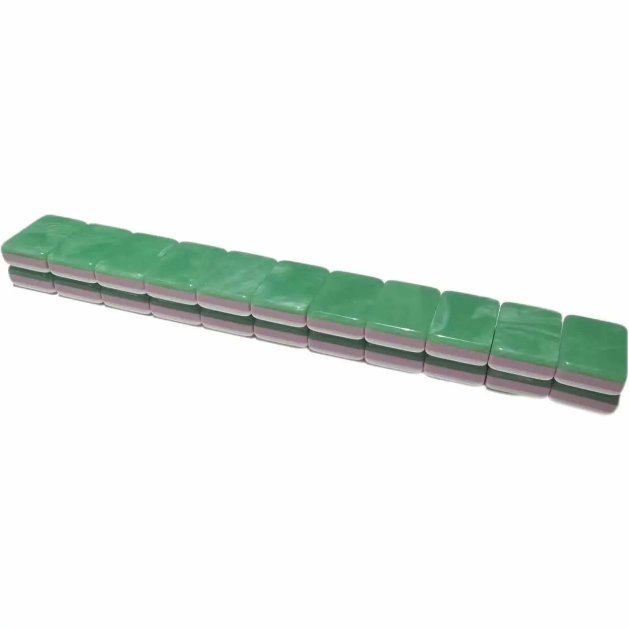 160Pcs American Mahjong Tiles 3-Layer Acrylic Green Hand-Painted Set + Free Bag