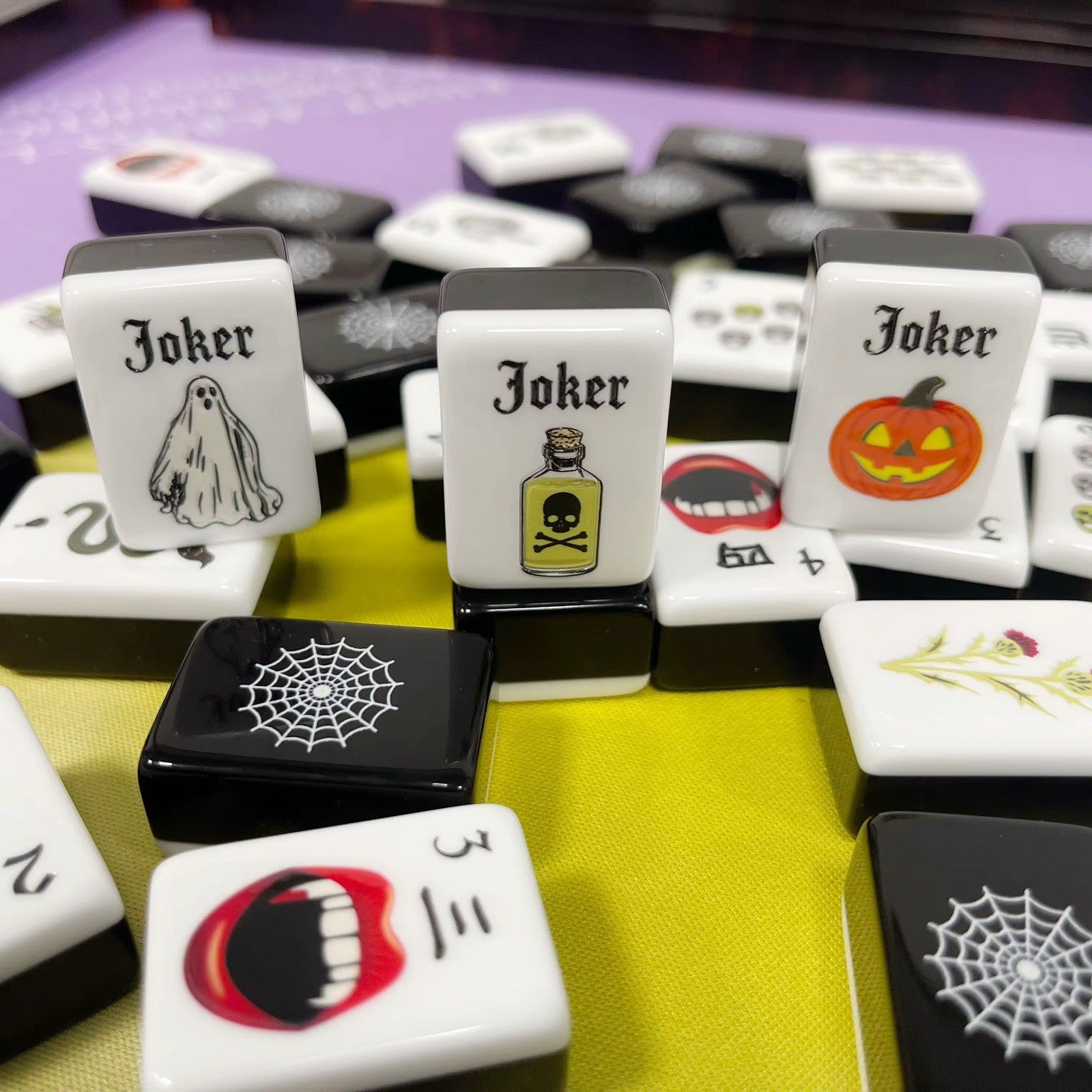 Engraved American Mahjong Tiles  set ,160 Halloween set