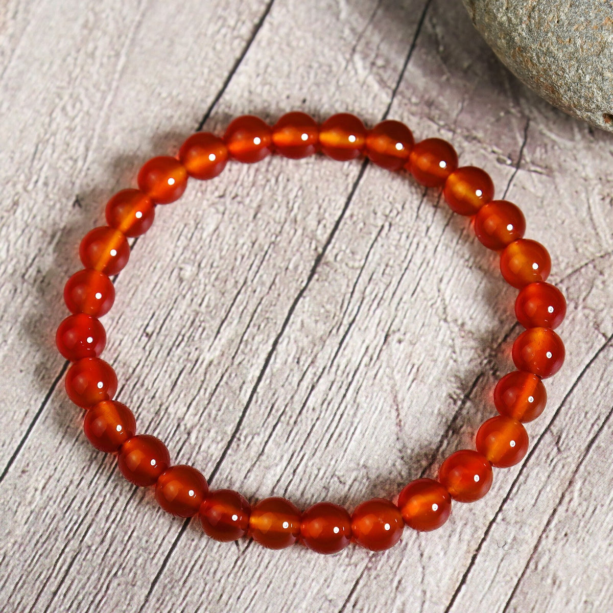 Natural  Premium Carnelian 6mm Beads Healing Crystal Women Summer Boho Bracelet