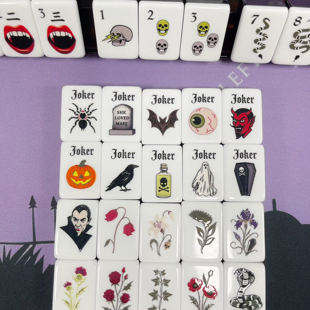 Engraved American Mahjong Tiles  set ,160 Halloween set
