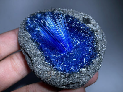 50-80G Meteorite Specimen Quartz Crystal Goethite Blue Copper Ore Decor Gift