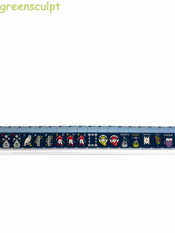 Ski & Winter Themed Acrylic American Mahjong Set, 160 Tiles Free delivery