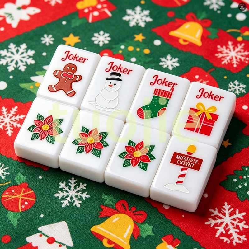 Christmas Modern Foldable Portable Luxury American Mahjong Tile Set 160 Pcs