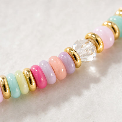 Macarons Rainbow Color Natural Crystal Healing Boho Necklace Choker for Women