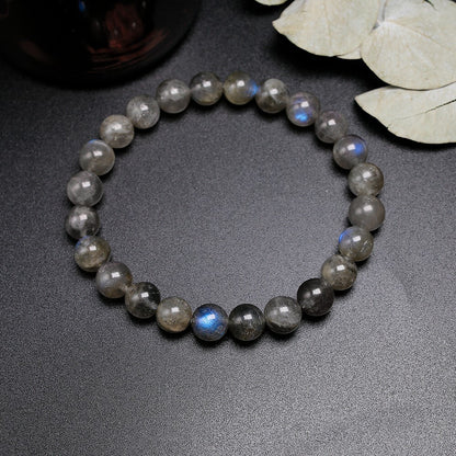 Labradorite 8MM Round Beads Handmade Healing Luck Women Stretch Bracelet Gift