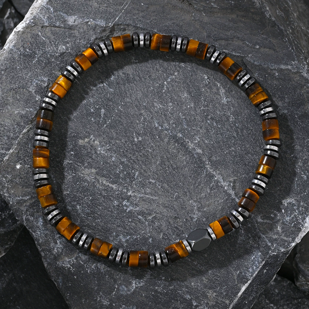 Tiger Eye Hematite Beads Healing Protection Strength Luck Attract Men's Bracelet