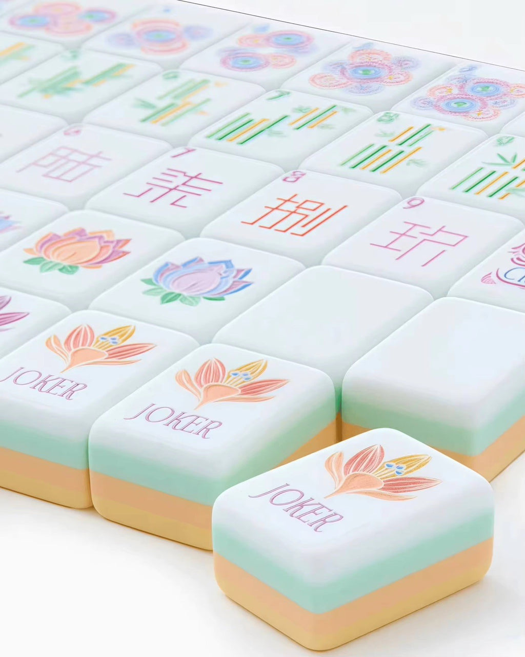 Engraved American Mahjong Tiles  set ,160 buttery yellow Sorbet style set