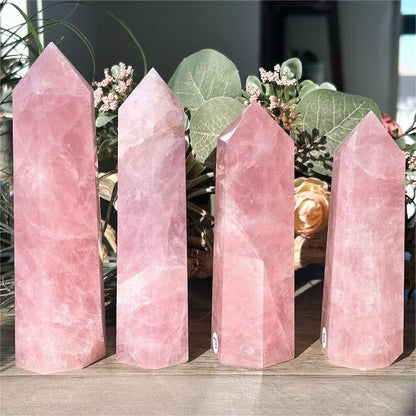 Wholesale Lot 1 Lb Natural Rose Quartz Obelisk Tower Point Crystal Natural