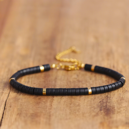 Black Tourmaline Bracelet Healing Protection Balance Gemstone Dainty Bracelet