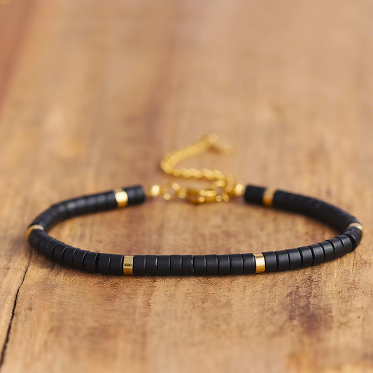 Black Tourmaline Bracelet Healing Protection Balance Gemstone Dainty Bracelet