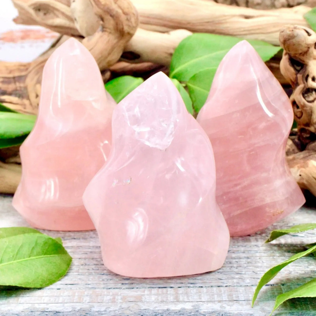 Natural Rose Quartz Flame Tower Polished Crystal Flame Home Decor Crystal Gifts