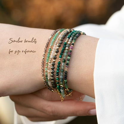 Natural Crystal Clear Quartz Beads Healing Dainty Delicate Women Bracelet Gift
