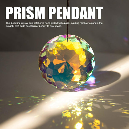 3D Suncatcher Round Pendant Crystal Shine Maker Window Hanging Prism Decor Gifts