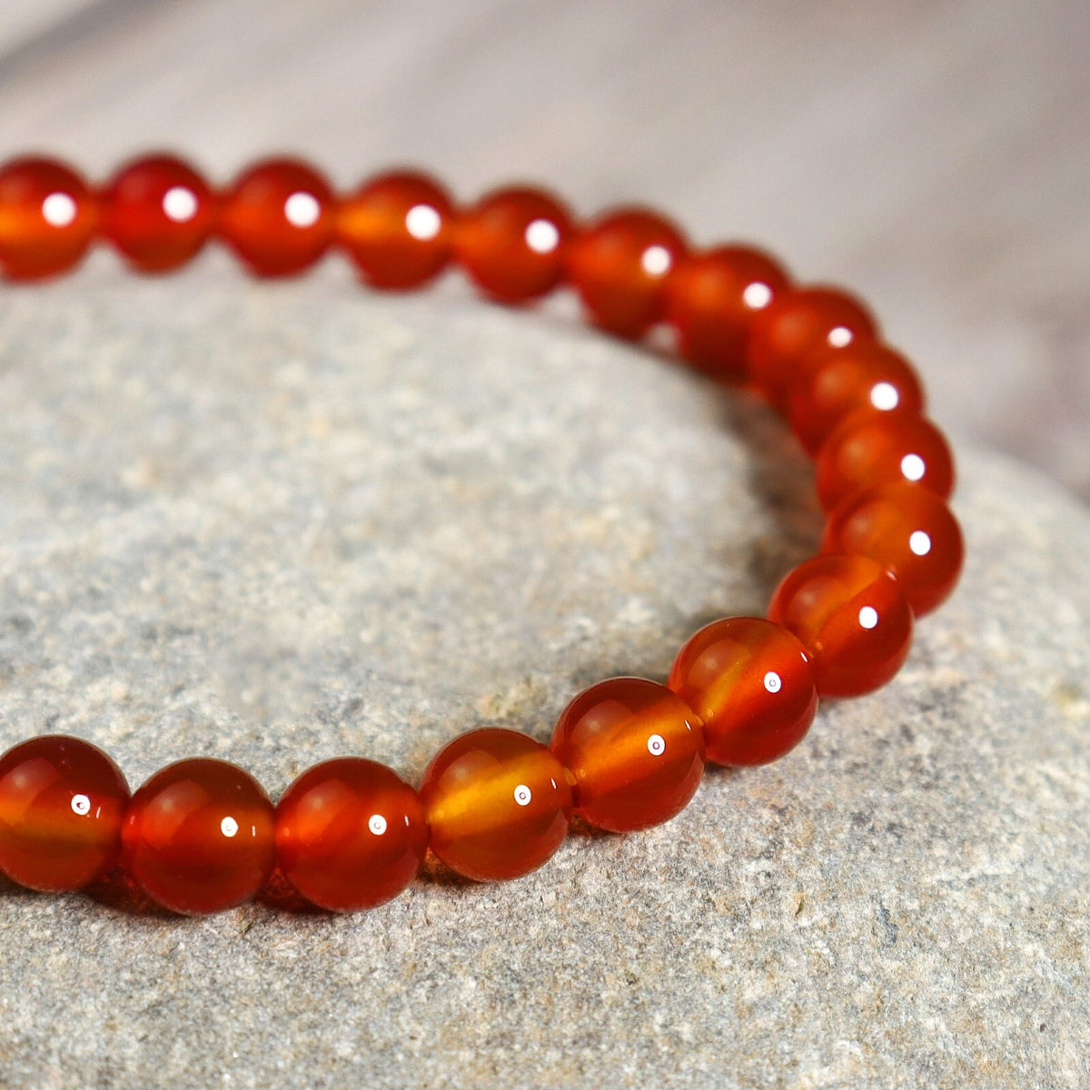 Natural  Premium Carnelian 6mm Beads Healing Crystal Women Summer Boho Bracelet