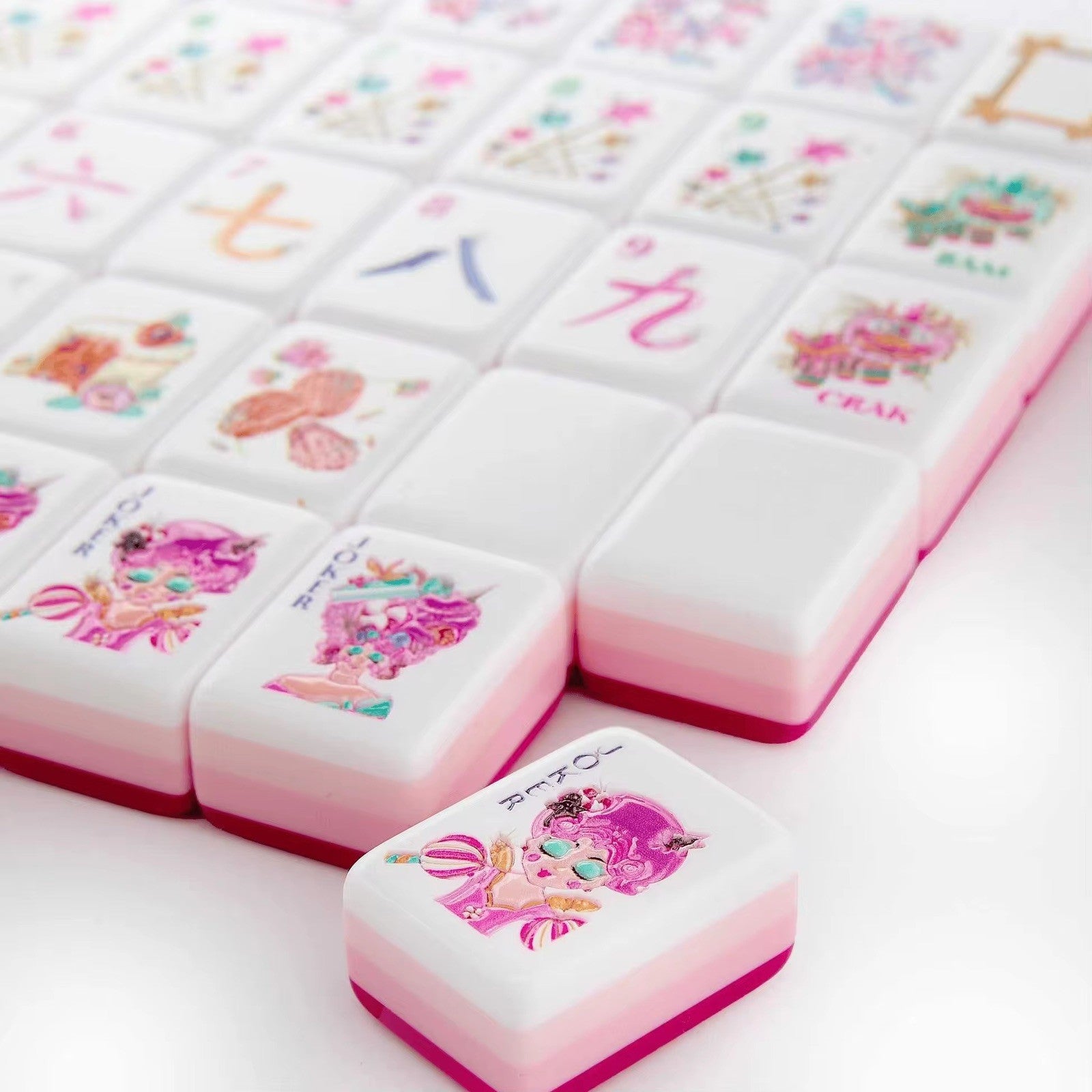 Engraved American Mahjong Tiles  set . Glitter themed acrylic engraved