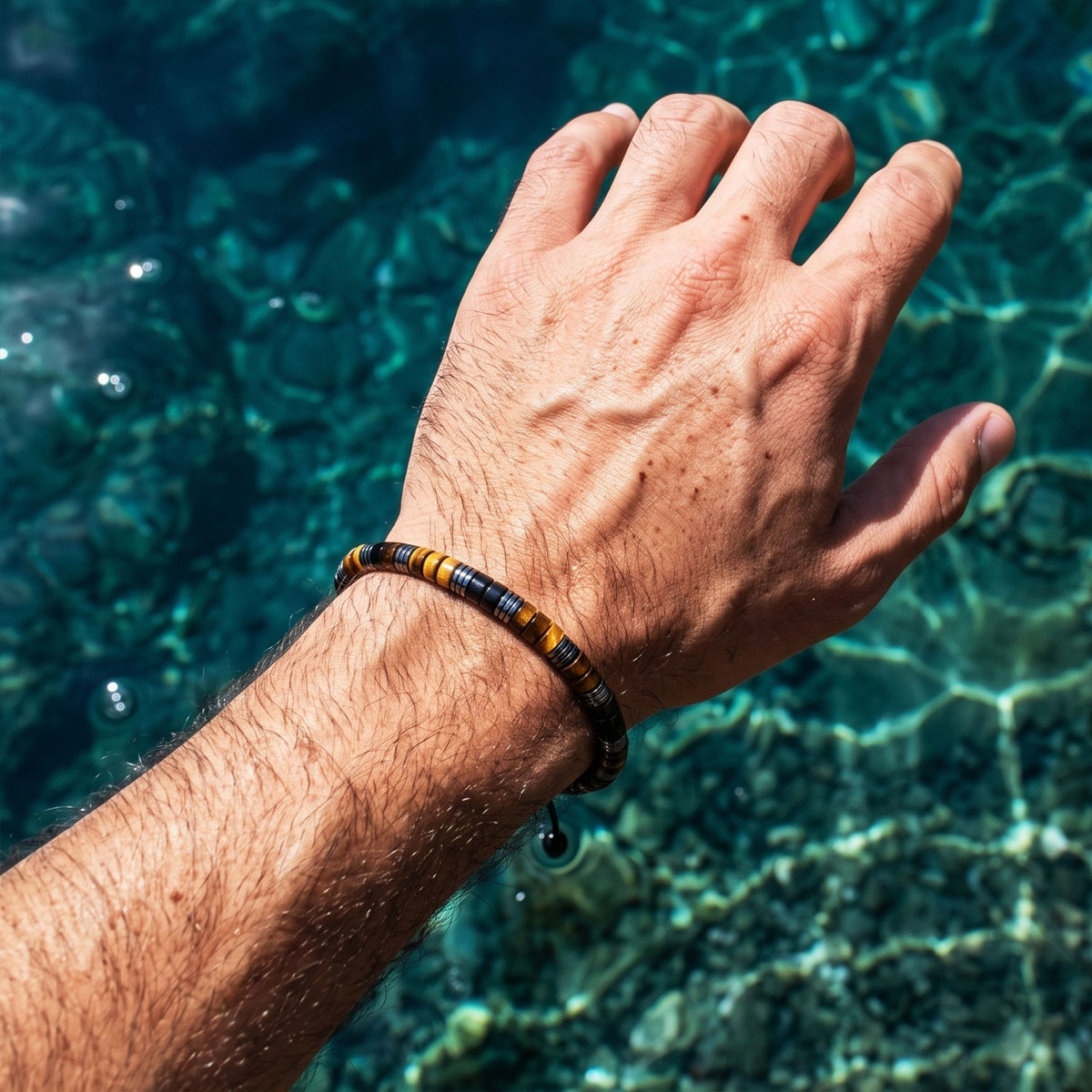 Braided Triple Protection Tiger Eye Hematite Onyx Adjustable Women Men Bracelet