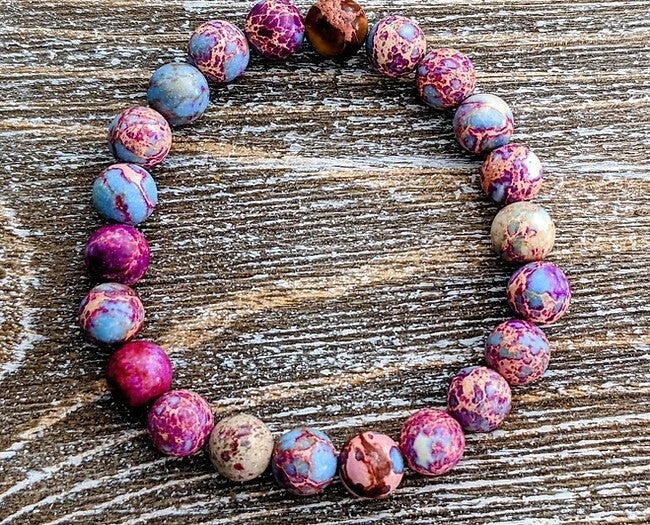 Galaxy Sea Sediment 10mm Bead Balance Healing Chakra Handmade Bracelet Gifts