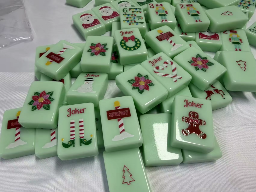 Premium American Mahjong Set 160pcs - Christmas Mint