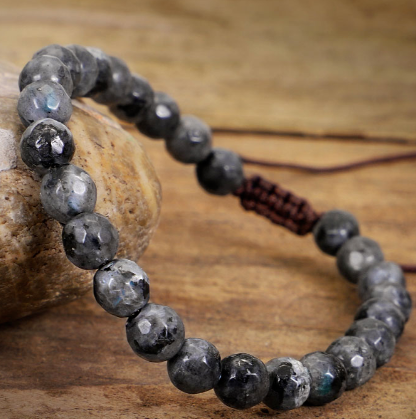 Labradorite Handmade Faceted Bead Healing Empath Protection Chakra Bracelet Gift