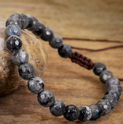 Labradorite Handmade Faceted Bead Healing Empath Protection Chakra Bracelet Gift