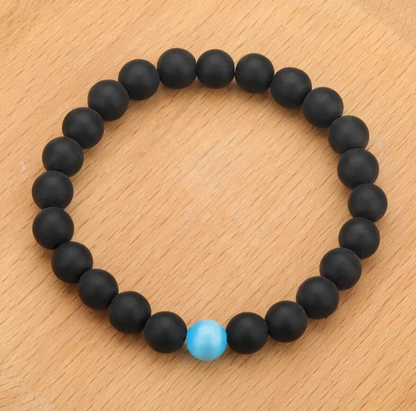 Black Onyx 8mm Beads Healing Chakra Strength Protection Women Men Bracelet Gifts