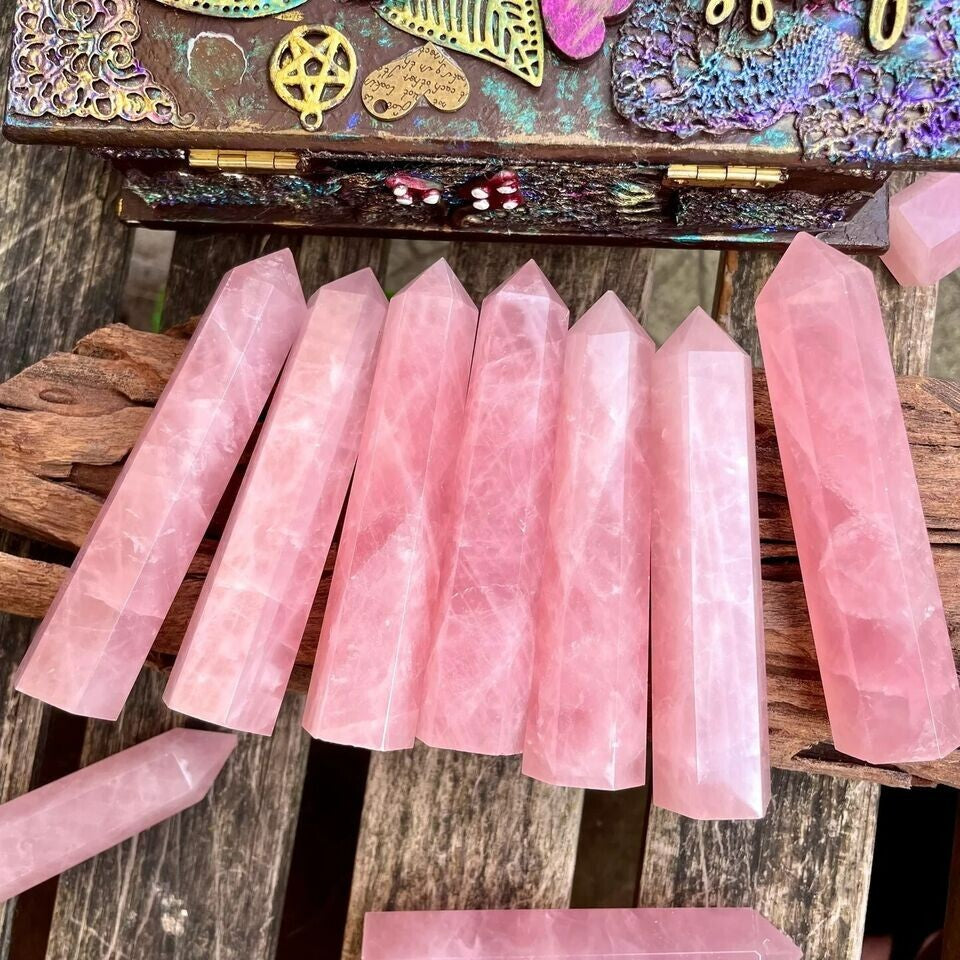 Wholesale Lot 1 Lb Natural Rose Quartz Obelisk Tower Point Crystal Natural