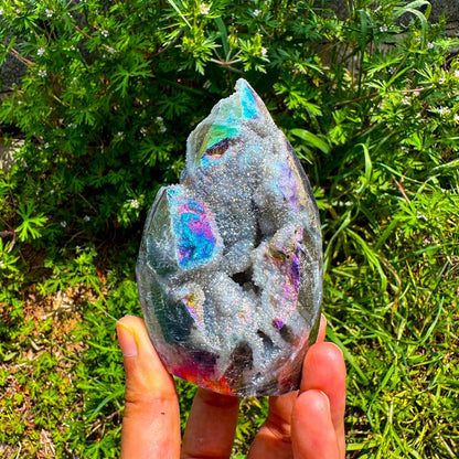 150-200g Large Angel Aura Sphalerite Crystal Cluster Chunk Tower Rare Home Decor