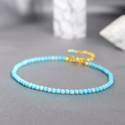 Natural Turquoise Beaded Minimalist Dainty Healing Balance Women Bracelet Gifts