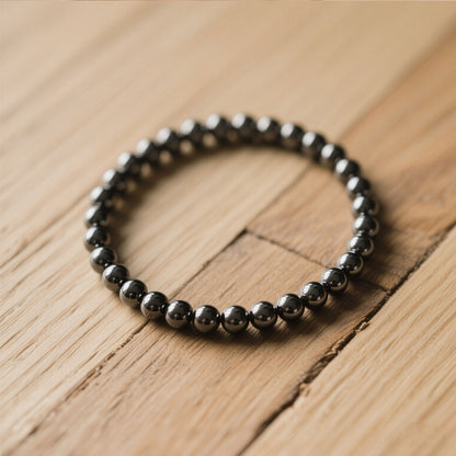 4mm Round Hematite Beaded Stretch Healing Protection Strength Bracelet For women