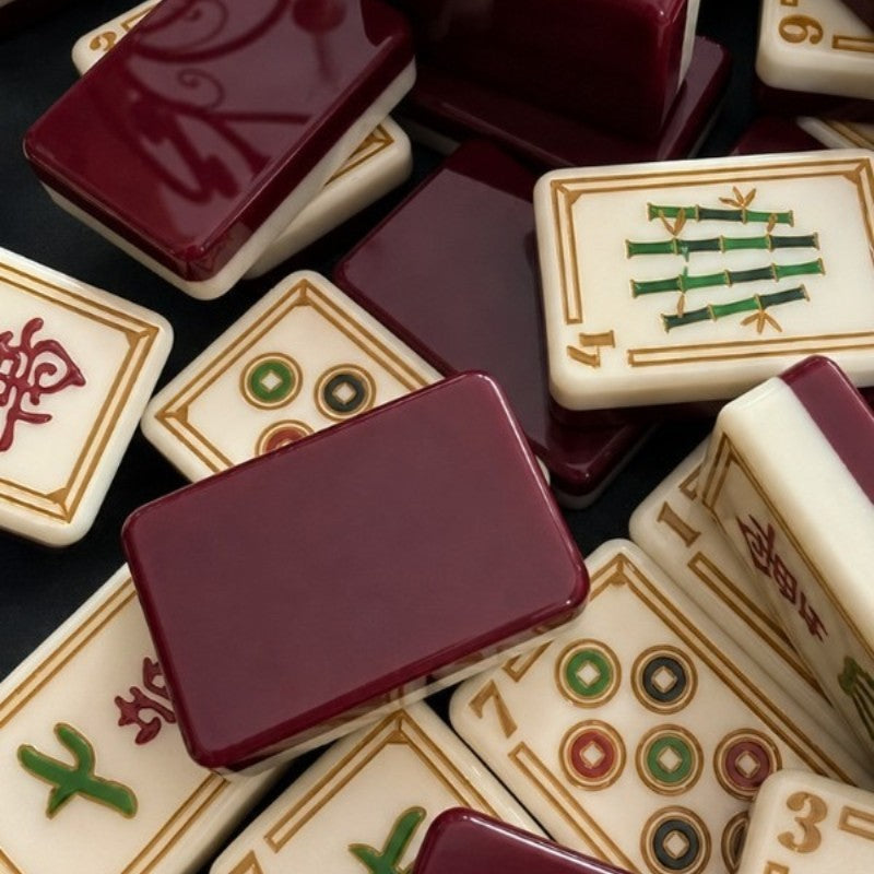 American Mahjong Game Set, 160 red tortoise Layered Mah Jong Tiles,#family gift